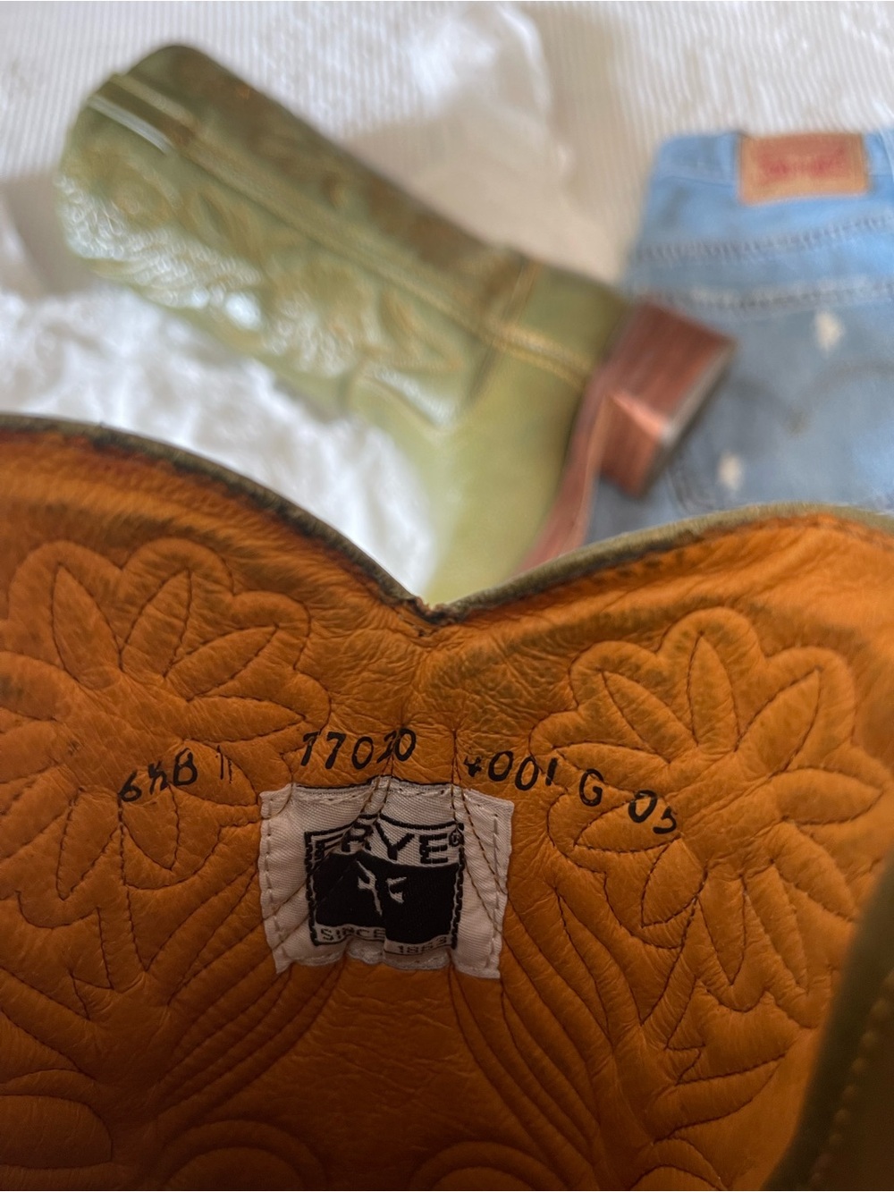 FRYE | Green Campus Flower Boots SOLD - Picture 8 of 8